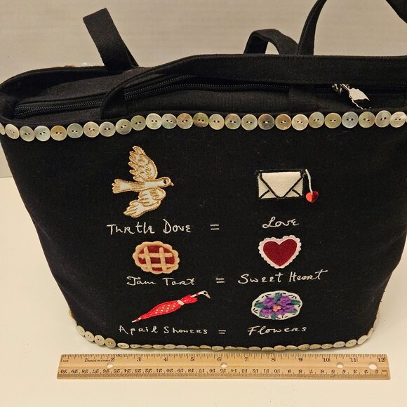 Lulu Guinness London "Cockney" Pearlie Queen Tote Bag - Picture 5 of 6
